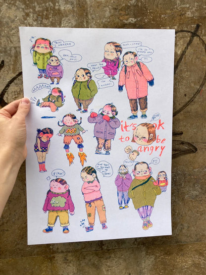 It's OK to be Angry - A3 Risograph poster