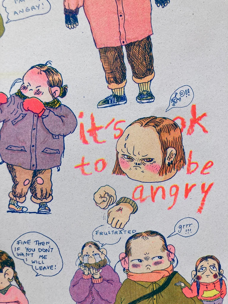 It's OK to be Angry - A3 Risograph poster