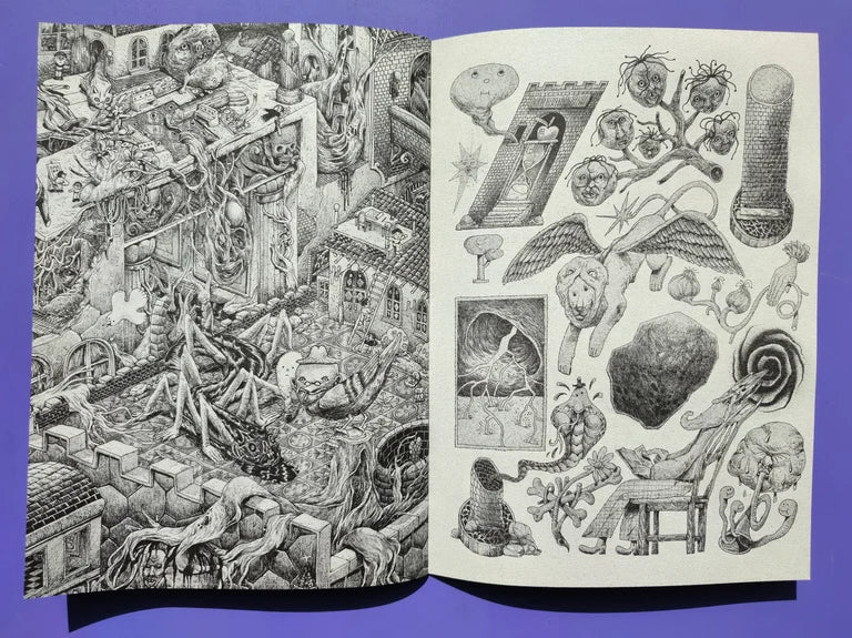 "Three Thousand Bricks" Risograph Zine by Alonso Lassombra